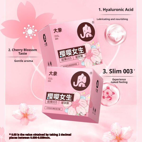 Cherry Blossom Girl, ultra-thin hyaluronic acid condom, 10 pieces per pack
