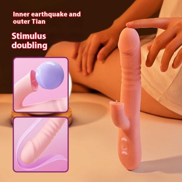 internal vibration and external licking masturbation device