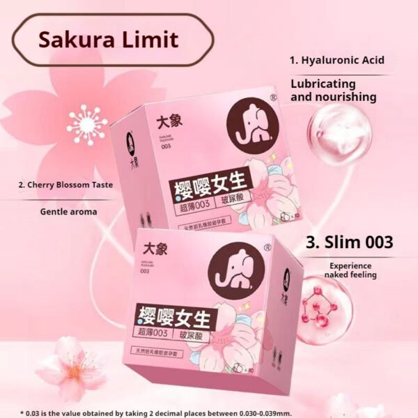 Cherry Blossom Girl, ultra-thin hyaluronic acid condom, 10 pieces per pack